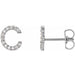Ladies Natural Diamond Initial C Earring (Si2-Si3, G-H) — Platinum