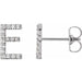 Ladies Natural Diamond Initial E Earrings (I1, G-H) — Sterling Silver