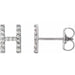 Ladies Natural Diamond Initial H Earrings (I1, G-H) — Sterling Silver