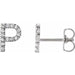 Ladies Natural Diamond Initial P Earrings (Si2-Si3, G-H) — Platinum