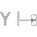 Ladies Natural Diamond Initial Y Earring (Si2-Si3, G-H) — Platinum