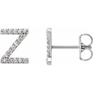 Ladies Natural Diamond Initial Z Earring (Si2-Si3, G-H) — Platinum