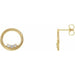 Ladies Natural Diamond Circle Earrings — 14K Yellow Gold