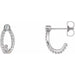 Ladies Natural Diamond J-Hoop Earrings — Platinum
