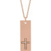 Ladies Natural Diamond Bar Cross Necklace (I1, G-H) — 14K Rose Gold
