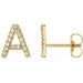 Ladies Natural Diamond Initial A Earring (I1, G-H) — 14K Yellow Gold