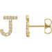 Ladies Natural Diamond Initial J Earrings (I1, G-H) — 14K Yellow Gold