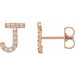 Ladies Natural Diamond Initial J Earring (I1, G-H) — 14K Rose Gold