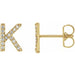 Ladies Natural Diamond Initial K Earring (I1, G-H) — 14K Yellow Gold