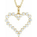 Ladies Natural Diamond Heart Necklace (I1, H-I) — 14K Yellow Gold