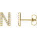 Ladies Natural Diamond Initial N Earrings (I1, G-H) — 14K Yellow Gold