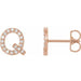 Ladies Natural Diamond Initial Q Earring (I1, G-H) — 14K Rose Gold
