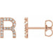 Ladies Natural Diamond Initial R Earring (I1, G-H) — 14K Rose Gold