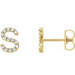 Ladies Natural Diamond Initial S Earrings (I1, G-H) — 14K Yellow Gold