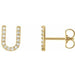 Ladies Natural Diamond Initial U Earrings (I1, G-H) — 14K Yellow Gold