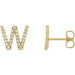 Ladies Natural Diamond Initial W Earring (I1, G-H) — 14K Yellow Gold