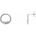 Ladies Natural Diamond Circle Earrings — Sterling Silver