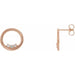 Ladies Natural Diamond Circle Earrings — 14K Rose Gold
