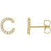 Ladies Natural Diamond Initial C Earring (I1, G-H) — 14K Yellow Gold
