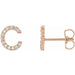 Ladies Natural Diamond Initial C Earring (I1, G-H) — 14K Rose Gold