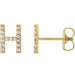 Ladies Natural Diamond Initial H Earring (I1, G-H) — 14K Yellow Gold
