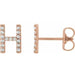 Ladies Natural Diamond Initial H Earring (I1, G-H) — 14K Rose Gold