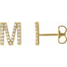 Ladies Natural Diamond Initial M Earring (I1, G-H) — 14K Yellow Gold