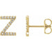Ladies Natural Diamond Initial Z Earrings (I1, G-H) — 14K Yellow Gold