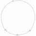 Ladies Natural Diamond 3-Station Cross 16-18” Necklace (I1, H+) — 14K White Gold