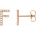Ladies Natural Diamond Initial F Earrings (I1, G-H) — 14K Rose Gold