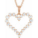 Ladies Natural Diamond Heart Necklace (I1, H-I) — 14K Rose Gold