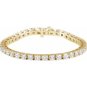 Ladies Natural Diamond Line 7 1/ Bracelet (Si1, G-H) — 18K Yellow Gold