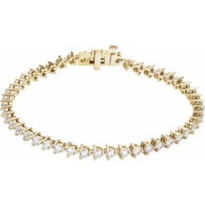 Ladies Natural Diamond Line 7 1/ Bracelet (I1, G-H) — 14K Yellow Gold