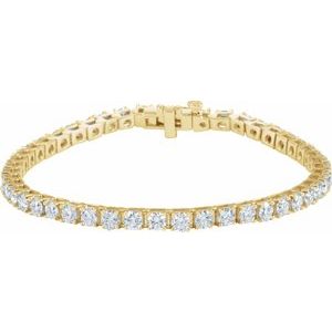 Ladies Natural Diamond Line 7 1/ Bracelet (Si1, G-H) — 18K Yellow Gold