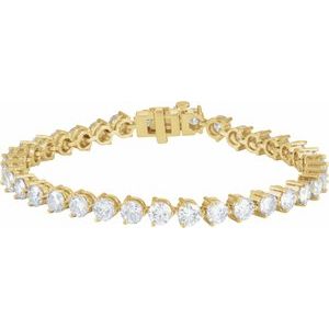 Ladies Natural Diamond Line 7 1/ Bracelet (Si1, G-H) — 18K Yellow Gold
