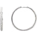 Ladies Natural Diamond Inside-Outside Hinged 32 mm Hoop Earrings (Si1, Gh) — 18K White Gold