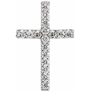 Ladies Natural Diamond Petite Cross Pendant (Si2-Si3, G-H) — Platinum