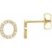Ladies Natural Diamond Initial O Earrings (I1, G-H) — 14K Yellow Gold
