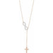 Ladies Natural Diamond Infinity-Inspired Cross Necklace (I1, H+) — 14K Rose Gold