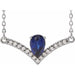 Ladies Natural Blue Sapphire Natural Diamond Necklace (Si2-Si3, G-H) — Platinum