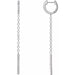 Ladies Natural Diamond Hinged Hoop Chain Earrings — 14K White Gold