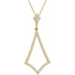 Ladies Natural Diamond Necklace (I1, H+) — 14K Yellow Gold