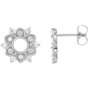Ladies Natural Diamond Earrings — Sterling Silver