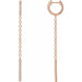 Ladies Natural Diamond Hinged Hoop Chain Earrings — 14K Rose Gold