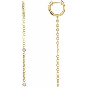 Ladies Natural Diamond Hinged Hoop Earrings (I1, Ghi) — 14K Yellow Gold