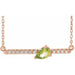 Ladies Natural Peridot Natural Diamond Necklace (I1, G-H) — 14K Rose Gold