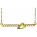 Ladies Natural Peridot Natural Diamond Necklace (I1, G-H) — 14K Yellow Gold