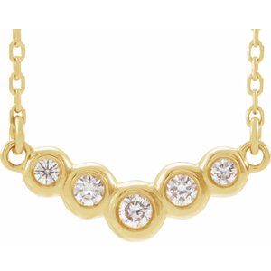 Ladies Natural Diamond Necklace (I1, G-H) — 14K Yellow Gold