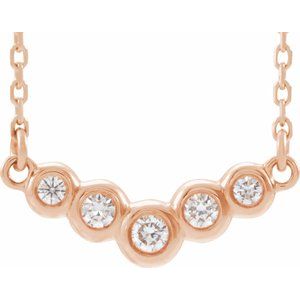 Ladies Natural Diamond Necklace (I1, G-H) — 14K Rose Gold