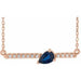 Ladies Natural Blue Sapphire Natural Diamond Necklace (I1, G-H) — 14K Rose Gold